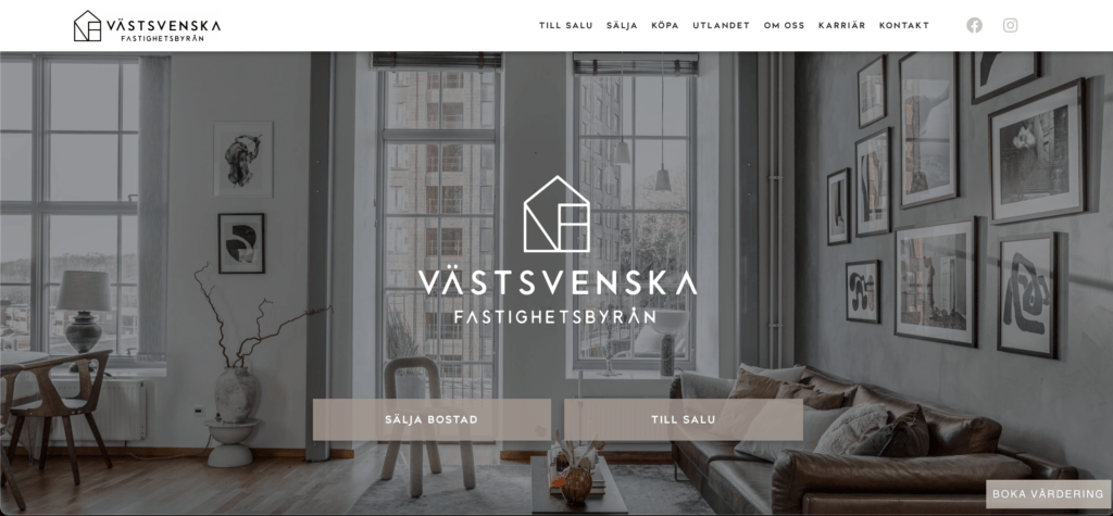 webbsida västsvenska fastighetsbyrån